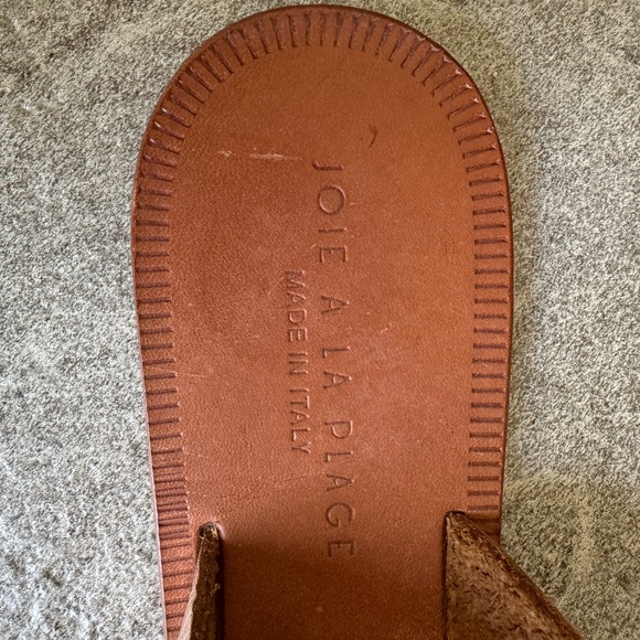 Joie A La Plage Nice Metallic Embossed Leather Thong Sandals in Rose Gold, 10 - Picture 5 of 11